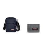 EASTPAK THE ONE Sac Bandoulière, 27 L - Navy Blue (Bleu) & Crew Single Portefeuille, 27 L - Black Denim (Gris)