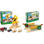 BRIO World Freight Goods Station for Kids Age 3 Years Up - Compatible With All BRIO Railway Train Sets and Accessories & Magnetic Action Train Crossing for Kids Age 3 Years Up