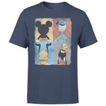 Donald Duck Mickey Mouse Pluto Goofy Tiles Men's T-Shirt - Navy - M - Bleu Marine