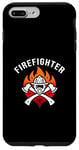 Coque pour iPhone 7 Plus/8 Plus Casque de pompier - Hache - Flamme - Appréciation Hero