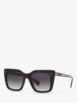 Miu Miu MU 02WS Women's Square Sunglasses, Black/Grey Gradient