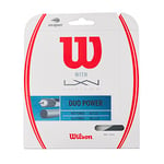 Wilson Tennis Racket String, Duo Power, 12.2 m, Hybrid Stringing with Luxilon Alu Power and Wilson NXT Power, Silver/Transparent/Natural, Unisex, WRZ949710