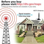 120 Mile High Definition Digital Indoor Tv Antenna Smart Signal Amplifier Set