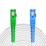 opteec® - Câble Fibre Optique Blindé - 50M - FREE - Rallonge/Jarretière - SC-APC à SC-UPC Renforcé - Simplex Monomode - Garantie 10 Ans - Blanc (50M)