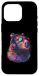 Coque pour iPhone 16 Pro Capybara DJ House Dance Club Beatmaker Casque de musique