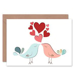 Wee Blue Coo VALENTINES LOVE BIRDS COUPLE BLANK GREETINGS CARD ART