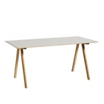 HAY - CPH10 2.0 Desk Lacquered Oak Frame L160 X W80 X H74 Off-White Linoleum Top Lacquered Edge - Kirjoituspöydät - Ronan & Erwan Bouroullec - Valkoinen - Puu