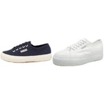 Superga 2750-cotu Classic, Unisex Adult's Fashion Low-Top Trainers, Blue (Navy S933), 5 UK (38 EU) Navy, UK 5 and 2790 Linea Up Down, Sneakers, White (901)