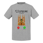 T-Shirt Enfant L'espagne M'appelle Barcelone Sagrada Familia