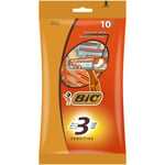 Rasoir Jetable Plus Doux 3 Lames Sensitive Homme Bic - Le Sachet De 10 Rasoirs Jetables