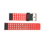 (Black Red)Smartwatch Leather Band Skin Friendly Leather Watch Strap