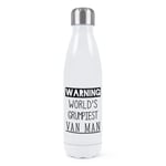 Warning World's Grumpiest Van Man Double Wall Water Bottle Awesome Best Courier