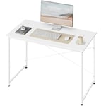 WOLTU Bureau Blanc, Bureau Informatique,120x60 cm, Table de Bureau, Bureau Chambre, Poste de Travail, Bureau Ordinateur, Cadre en Métal, Bureau Scandinave, en Bois d'Ingénierie