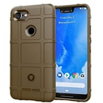 Phone Bumper Cover Soft Silicone 360 Degree Full Body Protection Sensitive Keys Camera Protection Shockproof Non-slip TPU Back Cover, for Google Pixel 3 XL (Color : Brown)
