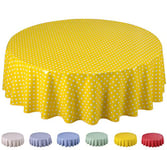 Home Direct Nappe Toile cirée PVC Ronde 140 cm Petit Pois (Jaune)