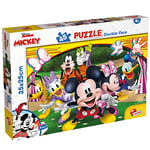 Liscianigiochi - DISNEY MICKEY - Puzzle 24 Pièces - Pour Enfants Dès 3 Ans - Puzzle Double Face avec Verso à Colorier - 25x35 cm - Stimule la Réflexion et la Dextérité - Fabriqué en Italie