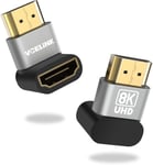 Adaptateur HDMI Coudé 8K, Rallonge HDMI Male Femelle 90 Degrés et 270 Degrés Plaqué Or Double, Connecteur Coude HDMI 2.1 Angle Droit 8K@60Hz, 4K@120Hz Compatible avec TV, Laptop, Moniteur de 2