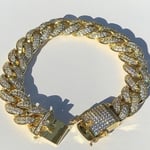 Armband Herr Iced Out Cuban Link Armband Guld Hip Hop Pläterade Diamanter Smycken Guld Silver Smycken