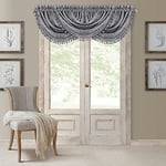 Elrene Home Fashions 20863ELR Antonia Rideau occultant avec Passe-Tringle/Languette arrière, argenté, cantonnière