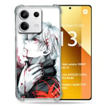 Cokitec Coque Renforcée pour Xiaomi Redmi Note 13 5G Manga Tokyo Ghoul Kaneki Blanc