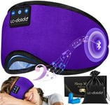 LC-dolida Masque de Sommeil Bluetooth, Masque Nuit Occultant 10-14h Autonomie Confort du Coton et Lavable, Sommeil Bandeau Cadeaux pour Homme Femme pour Méditation, Thérapie Sonore Aides au Sommeil