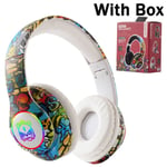 White With Box Casque sans fil Bluetooth 5.1 DJ Gamer avec micro, lumière LED RVB, prise en charge de la carte TF, écouteurs pour enfants, TV, PC, PS4, PS5, casque de jeu ""Nipseyteko