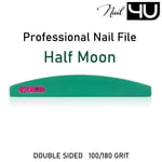 Nail File Half Moon GREEN Best Quality 100/180 GRIT Professional Nail Files UK