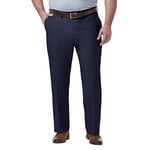 Haggar Men's Premium Comfort Classic Fit Flat Front Dress Pants-Regular and Big & Tall Sizes, Blue Bt, 56W x 30L