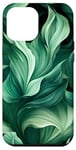 iPhone 14 Pro Max Elegant Green Nature Plants Swirling Pattern Case