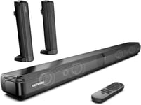 ULTIMEA 2.2ch Sound Bars for TV, Peak Power 100W, 2-in-1 Detachable Black 