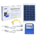 Solar Panel Portable Solar Powered System Power Generator PNI GreenHouse H01 30W with 12V / 7Ah battery, USB/Radio / MP3, 2 LED bulbs