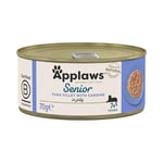 Applaws Natural Senior Wet Cat Food, Tuna with Sardines in a Soft Mousse 70g Tin(Pack of 24 x 70g Tins)