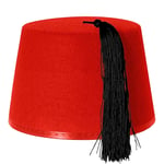 ADULT RED FEZ HAT TURKISH FANCY DRESS TOMMY COOPER TARBOOSH AROUND THE WORLD