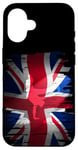 Coque pour iPhone 16 Skater Great Britain Drapeau Board Jump Angleterre Union Jack