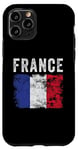 Coque pour iPhone 11 Pro Drapeau de la France vieilli – Hommes, femmes, enfants – Drapeau français