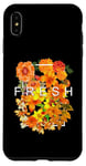 Coque pour iPhone XS Max Graphisme de couleur orange avec fleurs fraîches