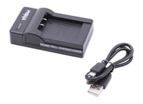 vhbw Chargeur USB de batterie compatible avec Sony Cybershot DSC-H400V, DSC-HX60V, DSC-RX1R batterie appareil photo digital, DSLR, action cam