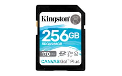 KINGSTON – 256GB SDXC Canvas Go Plus 170R C10 UHS-I U3 V30 (SDG3/256GB)