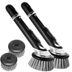 Lot de 2 Brosse à Vaisselle Distributrice de Savon, Brosse à Récurer de Cuisine avec Poignée, Brosse à Vaisselle, Brosse a Vaisselle de Cuisine, pour Récurer La Vaisselle, Poêle et Casserole (Gris)