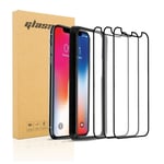 3x Verre trempé pour Apple iPhone XR en TRANSPARENT avec NOIR 3x Film de protection d'écran durci tempered glass plein écran avec aide à l'installation - Neuf