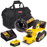 DeWalt DCP580P1 18V XR Brushless Planer 1 x 5.0Ah Battery Charger Bag & Dust Bag