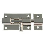 Amig - Verrou porte Mod. 390 | Targette de porte en Acier | Loquet de porte finission Plaqué Nickel | 60 mm | Serrure de porte ou fenêtre | Installation avec vis tire-fonds | Boulons pour porte