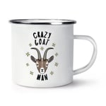 Crazy Goat Man Stars Retro Enamel Mug Cup - Funny Animal