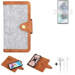 Felt Case + earphones for Motorola Moto G23 Cover light grey