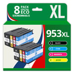 123CONSOMMABLES - 953XL - Pack de 4 Cartouches d'encre compatibles avec HP Officejet Pro 8715 8710, HP Officejet Pro 7720 7740 8730 8720 8725 8210 - Neuf