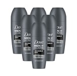 Dove Men Invisible Dry Deodorant Roll-on Non-Irritant 50ml 3, 6 Pack