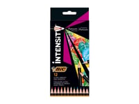 Bic Intensity Premium, Svart, Blå, Brun, Grön, Ljusblå, Orange, Rosa, Lila, Röd, Violett, Vit, Gul, 12 Styck