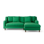 Habitat Swift Right Hand Corner Sofa - Green Dark Leg Emerald 3 Seater