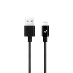 W Wonder Full Power - Cable Metal USB-A vers Lightning - 1m - Noir