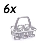 Plastic Milk Bottle Pint Carrier Crate Holder Milkshake Cups Glasses Cans 6 Pack